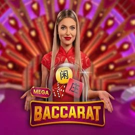 Mega Baccarat logo by Pragmatic Play at Beep Beep Casino